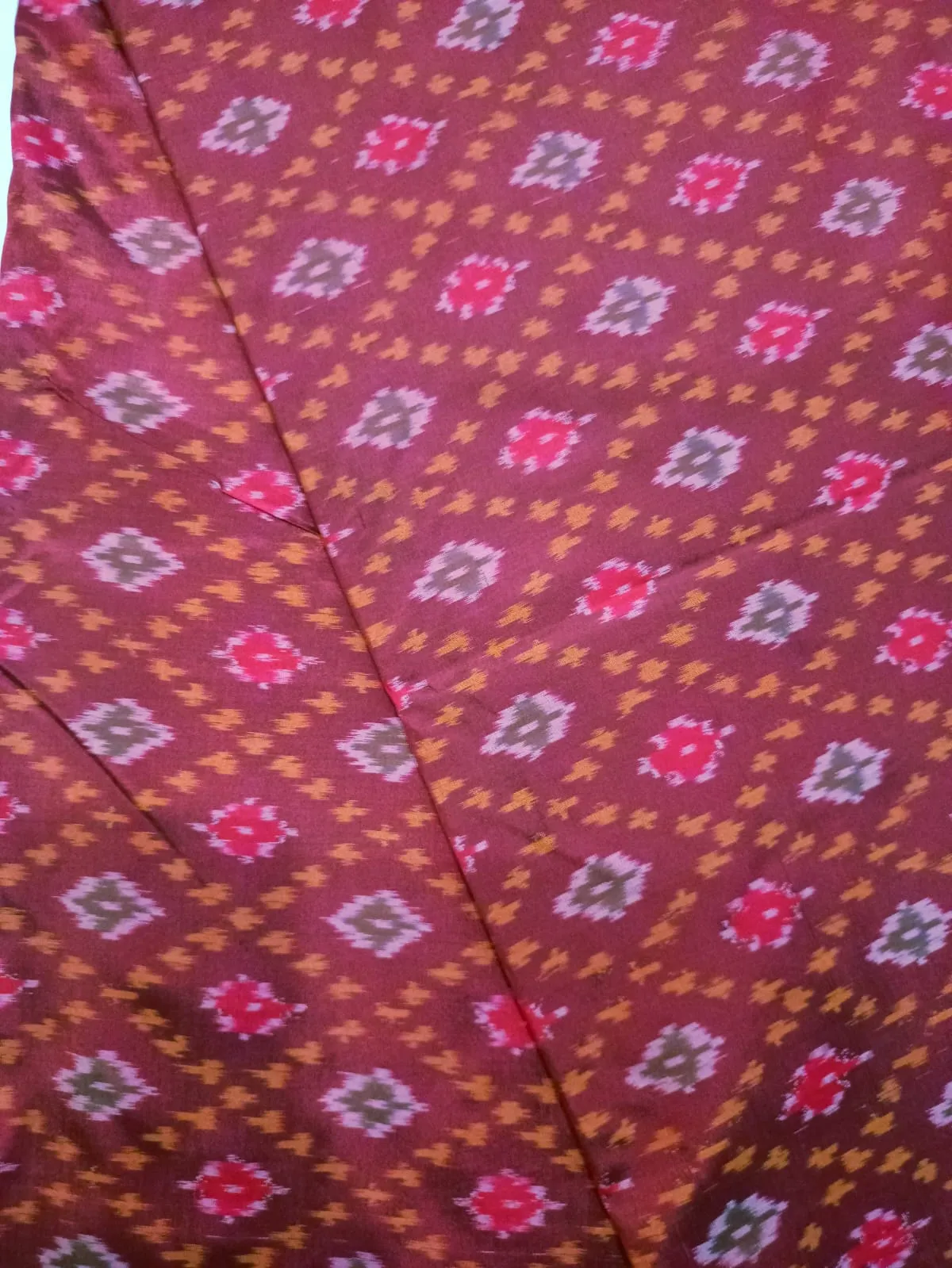 Woven Pure Soft Silk Double Ikat Handloom Fabric