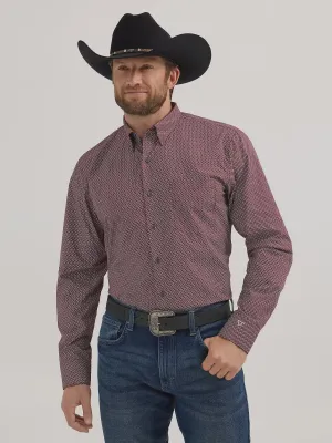 WRG MNS Cody Johnson Button Down Shirt Burgundy Diamond 112357679
