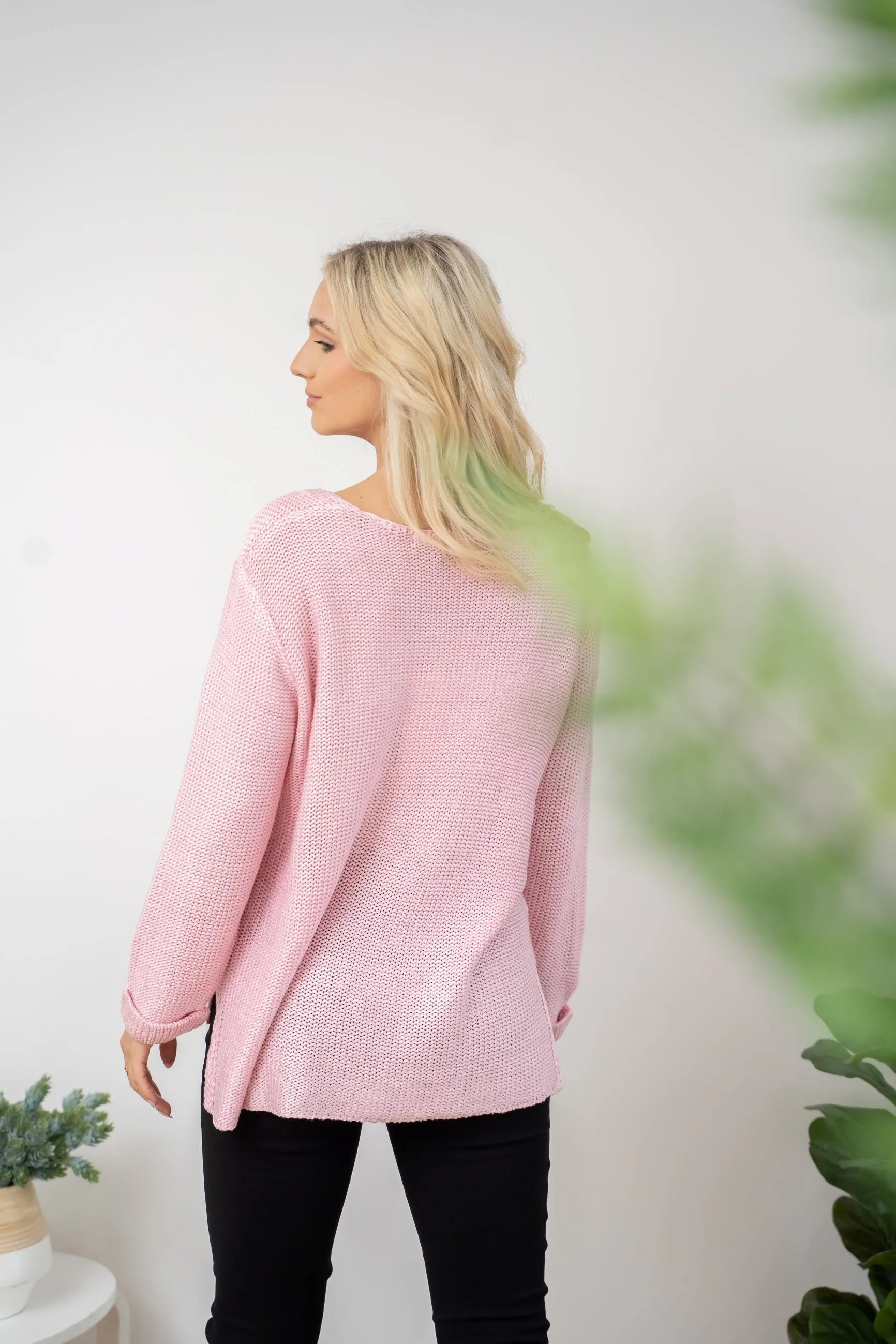 WT Cotton Rollup Sleeve Knit