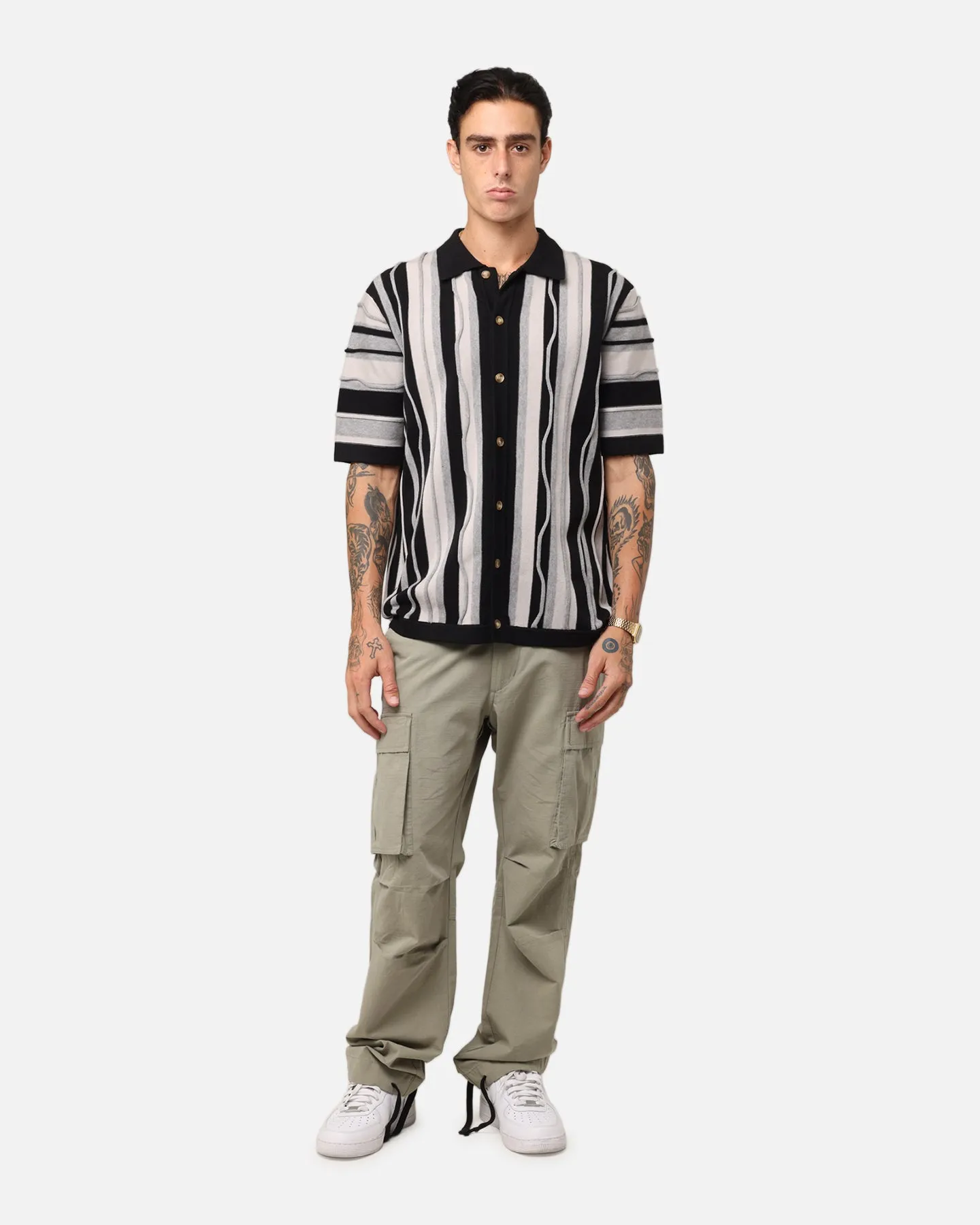 XXIII Coogee Button Up Shirt Black/Grey