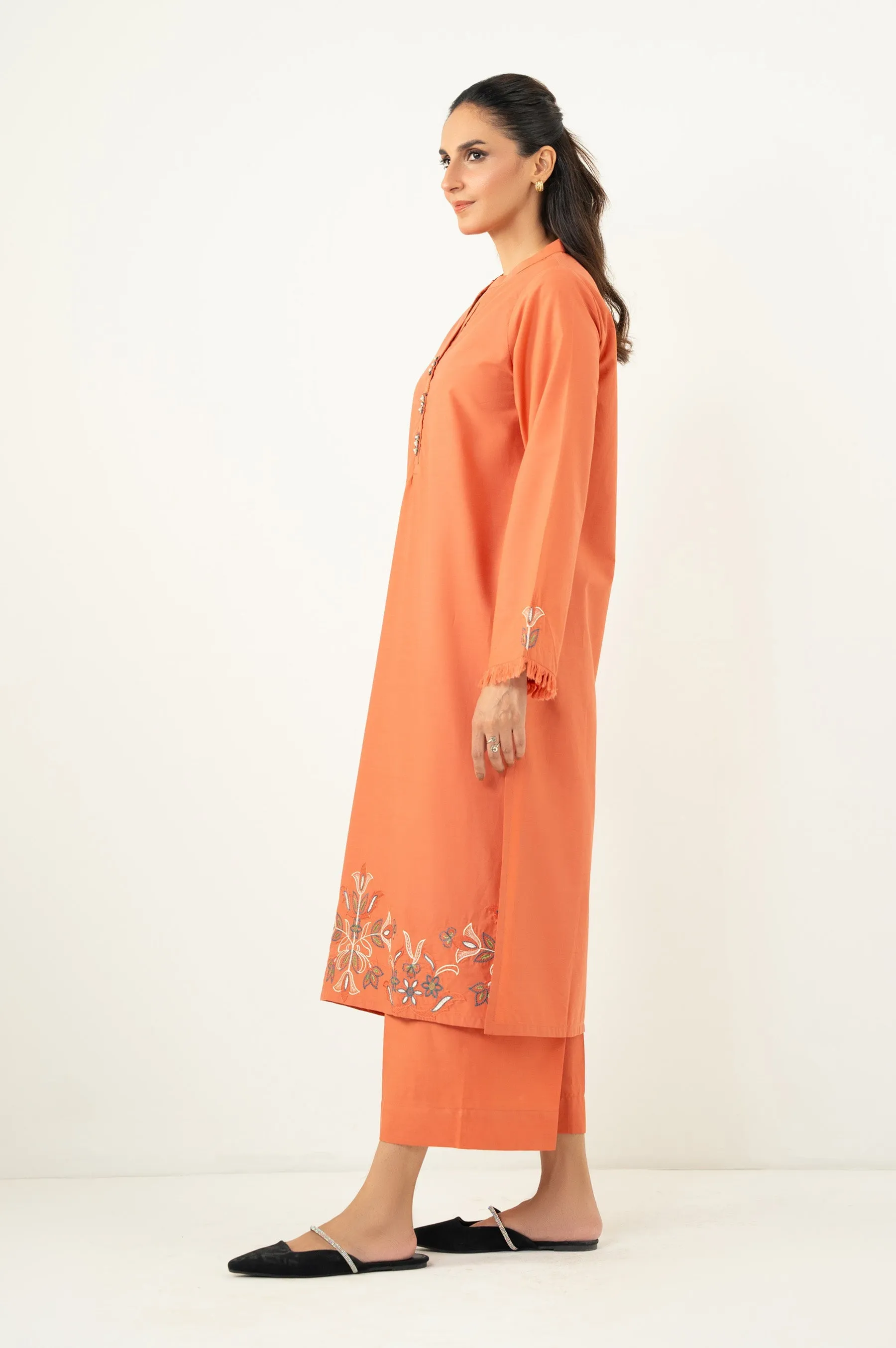 Zeen - Stitched 2 Piece Embroidered Tencel Suit