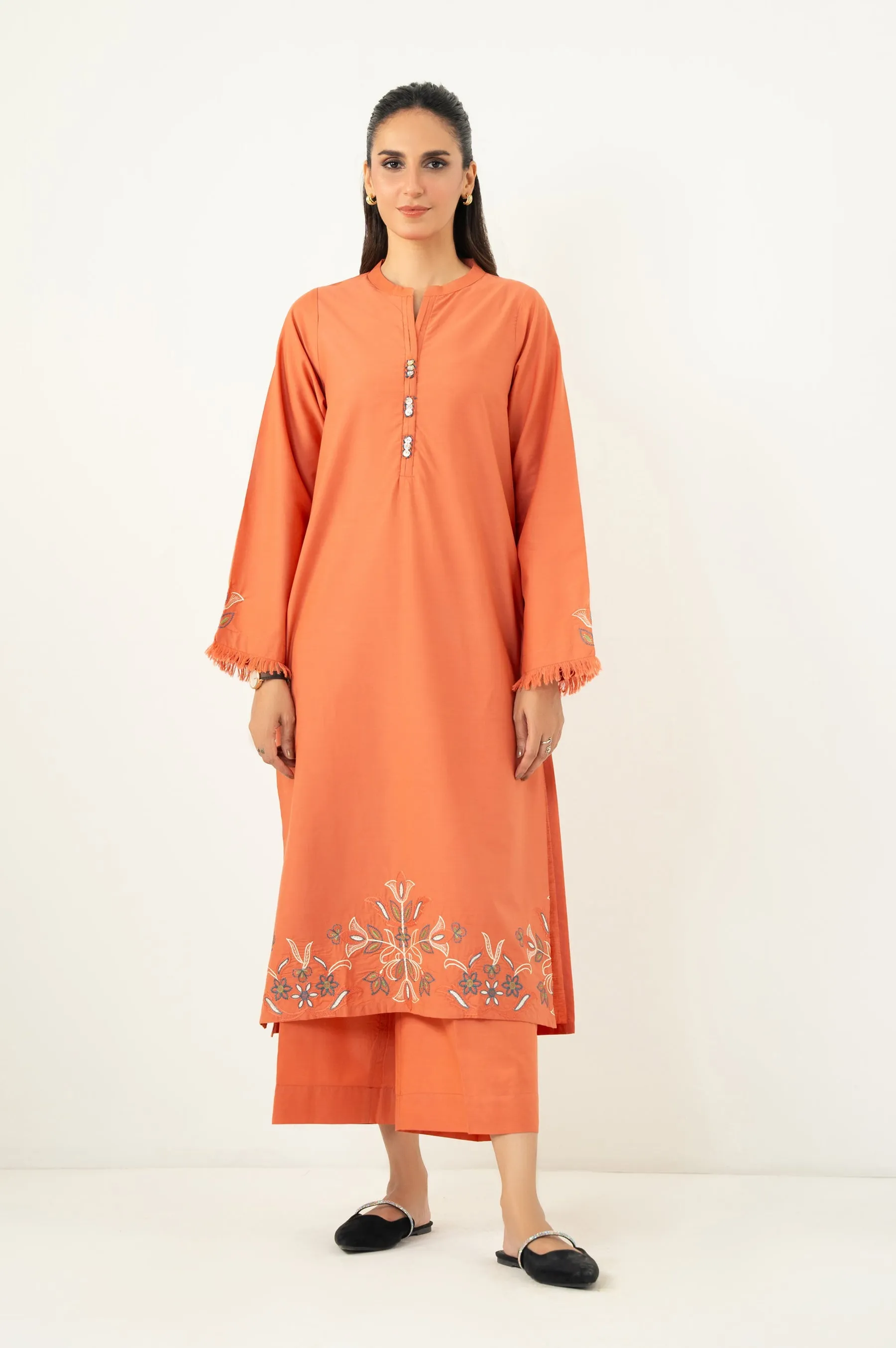 Zeen - Stitched 2 Piece Embroidered Tencel Suit